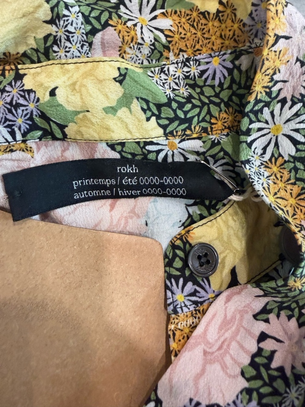 Floral High-Low Midi Dress with Black Tie - Picture 7 of 10